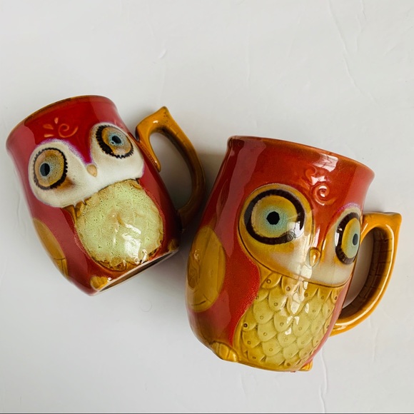Gibson Other - Sold Gibson 3D Owl Mug Set Stoneware Coffee Cups
